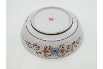 明治期　九谷焼　色絵　花鳥図　約16cm　5.1寸　細かな彩色が美しい中皿5枚セット(裏印、金彩、器、うつわ、和食器、和皿、五寸一分)(R-077773)