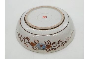 明治期　九谷焼　色絵　花鳥図　約16cm　5.1寸　細かな彩色が美しい中皿5枚セット(裏印、金彩、器、うつわ、和食器、和皿、五寸一分)(R-077773)