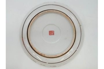 明治期　九谷焼　色絵　花鳥図　約16cm　5.1寸　細かな彩色が美しい中皿5枚セット(裏印、金彩、器、うつわ、和食器、和皿、五寸一分)(R-077773)