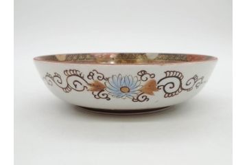 明治期　九谷焼　色絵　花鳥図　約16cm　5.1寸　細かな彩色が美しい中皿5枚セット(裏印、金彩、器、うつわ、和食器、和皿、五寸一分)(R-077773)