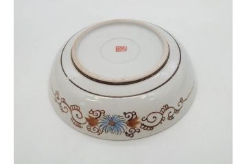 明治期　九谷焼　色絵　花鳥図　約16cm　5.1寸　細かな彩色が美しい中皿5枚セット(裏印、金彩、器、うつわ、和食器、和皿、五寸一分)(R-077773)