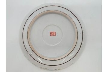 明治期　九谷焼　色絵　花鳥図　約16cm　5.1寸　細かな彩色が美しい中皿5枚セット(裏印、金彩、器、うつわ、和食器、和皿、五寸一分)(R-077773)