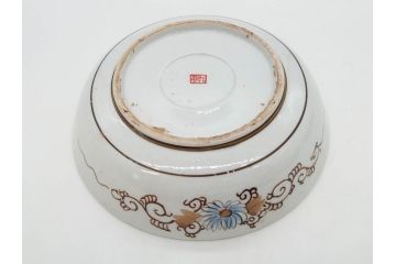 明治期　九谷焼　色絵　花鳥図　約16cm　5.1寸　細かな彩色が美しい中皿5枚セット(裏印、金彩、器、うつわ、和食器、和皿、五寸一分)(R-077773)