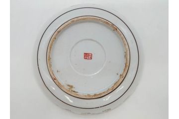 明治期　九谷焼　色絵　花鳥図　約16cm　5.1寸　細かな彩色が美しい中皿5枚セット(裏印、金彩、器、うつわ、和食器、和皿、五寸一分)(R-077773)