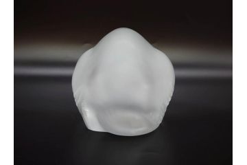 1932年　フランス　LALIQUE(ラリック)　猫　可愛らしいフォルムの猫のオブジェ(ルネ・ラリック、伏せる猫、キャット、ディスプレイ、置物、クリスタルガラス、箱付き)(R-077774)