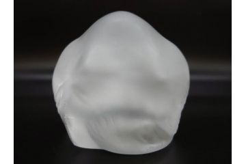 1932年　フランス　LALIQUE(ラリック)　猫　可愛らしいフォルムの猫のオブジェ(ルネ・ラリック、伏せる猫、キャット、ディスプレイ、置物、クリスタルガラス、箱付き)(R-077774)