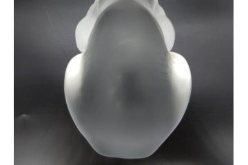 1932年　フランス　LALIQUE(ラリック)　猫　可愛らしいフォルムの猫のオブジェ(ルネ・ラリック、伏せる猫、キャット、ディスプレイ、置物、クリスタルガラス、箱付き)(R-077774)