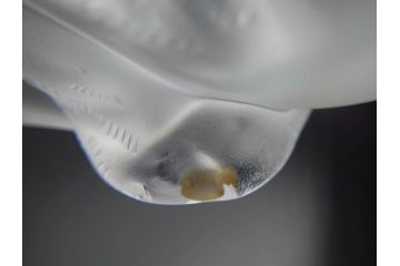 1932年　フランス　LALIQUE(ラリック)　猫　可愛らしいフォルムの猫のオブジェ(ルネ・ラリック、伏せる猫、キャット、ディスプレイ、置物、クリスタルガラス、箱付き)(R-077774)
