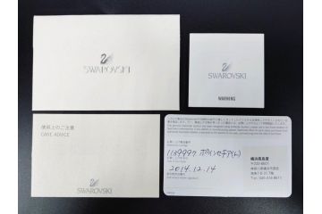 オーストリア　SWAROVSKI(スワロフスキー)　ポインセチア　高さ8cm/4.5cm　キラキラと輝く華やかなクリスタルオブジェ2点セット(クリスマスデコレーション、クリスタルガラス、置物、ディスプレイ、箱付き)(R-077775)