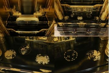 中古　未使用展示品　超美品!!　150代　三方開　総金　金仏壇　優しい雰囲気の色合いと細部まで造り込まれた意匠が魅力の仏壇(定価約265万円)(R-077787)