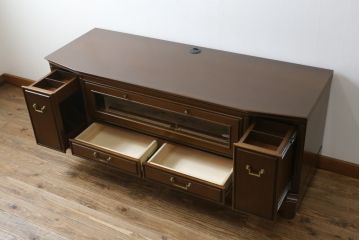 中古　美品　maruni(マルニ木工)　地中海ロイヤル(ROYAL)　クラシカルな雰囲気が魅力的なテレビ台(サイドボード、サイドキャビネット、リビングボード、ローボード、収納棚、戸棚)(定価約32万円)(R-077793)