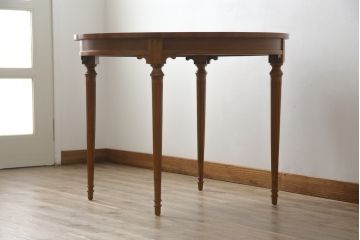 中古　美品　DREXEL HERITAGE(ドレクセルヘリテイジ)　Et Cetera(エトセトラ)　スラリと伸びた脚が目を惹く小振りなサイズのラウンドテーブル(ダイニングテーブル、丸テーブル、コーヒーテーブル、カフェテーブル)(R-077801)