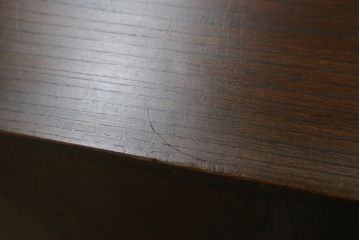 和製アンティーク　上手物!!　総欅(ケヤキ)材　新潟県産　経年による風合いが魅力的な観音扉付き帳場箪笥(整理タンス、収納箪笥、戸棚、収納棚、引き出し、時代箪笥)(R-077838)