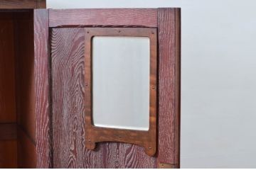 和製アンティーク　和の趣溢れる総キハダ材の二段重ねワードローブ(洋服タンス、収納棚、戸棚)(R-077840)