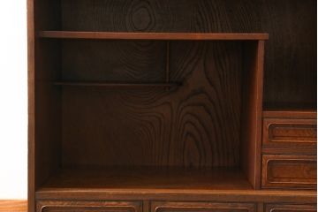 和製アンティーク　上手物!!　最上級　指物家具　総欅(ケヤキ)材　三方玉杢　上品な佇まいが魅力的な新潟産茶箪笥(茶棚、サイドキャビネット、サイドボード、戸棚、収納棚)(R-077842)