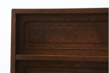 和製アンティーク　上手物!!　最上級　指物家具　総欅(ケヤキ)材　三方玉杢　上品な佇まいが魅力的な新潟産茶箪笥(茶棚、サイドキャビネット、サイドボード、戸棚、収納棚)(R-077842)