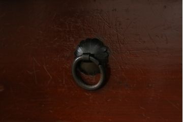 和製アンティーク　明治大正期　縁起物の巾着金具が魅力的な松本衣装箪笥(時代箪笥、和たんす、収納タンス、チェスト、引き出し)(R-077849)