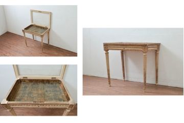 フランスアンティーク　デコラティブなデザインが目を引くショーケース(ガラスケース、Gケース、コレクションケース、ディスプレイケース、ジュエリーケース、飾り棚、陳列棚、店舗什器)(R-077850)