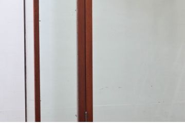 イギリスアンティーク　Pollards(E. Pollard&Co. Ltd)　マホガニー材　オーク材　シンプルなデザインの縦型ガラスケース(ショーケース、Gケース、陳列棚、飾り棚、コレクションケース、キャビネット、店舗什器、ディスプレイケース、英国)(R-077855)