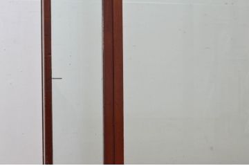 イギリスアンティーク　Pollards(E. Pollard&Co. Ltd)　マホガニー材　オーク材　シンプルなデザインの縦型ガラスケース(ショーケース、Gケース、陳列棚、飾り棚、コレクションケース、キャビネット、店舗什器、ディスプレイケース、英国)(R-077855)