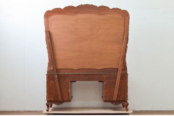 中古　アジア民芸家具　大迫力!!　チーク材　全面彫刻が煌びやかな最高級ドレッサーセット(化粧台、鏡台、ミラー、バロン、Barong)(R-077860)