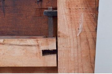 アンティーク建具　日本風情を感じさせる一枚板の蔵戸1枚(玄関戸、板戸、引き戸)(R-077882)