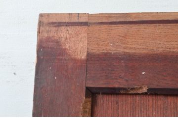 アンティーク建具　大振り!!　総欅(ケヤキ)材　重厚感のある佇まいが魅力の蔵戸1枚(玄関戸、板戸、引き戸)(R-077883)