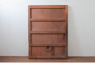 アンティーク建具　大振り!!　総欅(ケヤキ)材　重厚感のある佇まいが魅力の蔵戸1枚(玄関戸、板戸、引き戸)(R-077883)