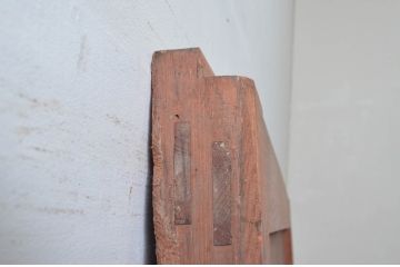 アンティーク建具　大振り!!　総欅(ケヤキ)材　重厚感のある佇まいが魅力の蔵戸1枚(玄関戸、板戸、引き戸)(R-077883)