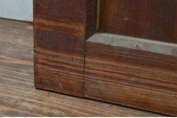 アンティーク建具　上手物!!!　総欅(ケヤキ)材　和モダンな雰囲気を醸し出す升目(マス目)格子蔵戸1枚(きつね格子、狐格子、引き戸、玄関戸)(R-077884)