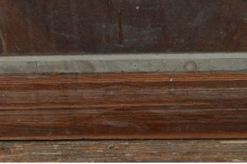アンティーク建具　上手物!!!　総欅(ケヤキ)材　和モダンな雰囲気を醸し出す升目(マス目)格子蔵戸1枚(きつね格子、狐格子、引き戸、玄関戸)(R-077884)