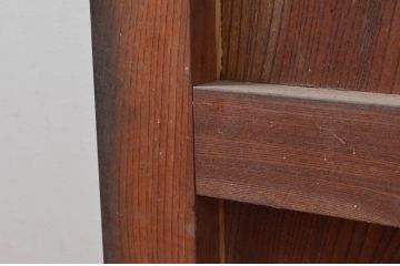 アンティーク建具　上手物!!!　総欅(ケヤキ)材　和モダンな雰囲気を醸し出す升目(マス目)格子蔵戸1枚(きつね格子、狐格子、引き戸、玄関戸)(R-077884)