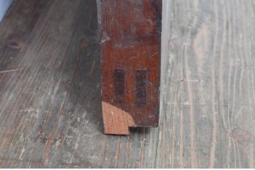 アンティーク建具　上手物!!!　総欅(ケヤキ)材　和モダンな雰囲気を醸し出す升目(マス目)格子蔵戸1枚(きつね格子、狐格子、引き戸、玄関戸)(R-077884)