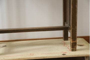 和製アンティーク　ナラ材　使い込まれた風合いが味わい深いコンソールテーブル(サイドテーブル、デスク、平机、在宅用、在宅ワーク用、花台、飾り台)(R-077897)