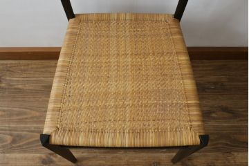 中古　Cassina(カッシーナ)　I MAESTRI COLLECTION(イ・マエストリ・コレクション)　Gio Ponti(ジオ・ポンティ)デザイン　699 SUPERLEGGERA(スーパーレジェーラ)　籐張り　アームレスチェア(ダイニングチェア、椅子、イス、いす)(R-077898)
