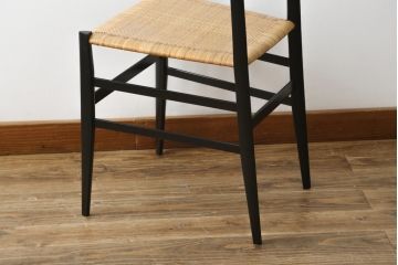 中古　Cassina(カッシーナ)　I MAESTRI COLLECTION(イ・マエストリ・コレクション)　Gio Ponti(ジオ・ポンティ)デザイン　699 SUPERLEGGERA(スーパーレジェーラ)　籐張り　アームレスチェア(ダイニングチェア、椅子、イス、いす)(R-077898)