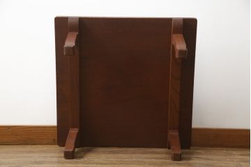 和製アンティーク　総欅(ケヤキ)材　趣のある佇まいが魅力的な漆塗りのローテーブル(座卓、文机、デスク、作業台、在宅用、在宅ワーク用)(R-077901)