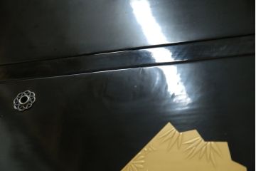 中古　最高級品!!　美しい扇の蒔絵入りの黒漆塗り桐箪笥(桐たんす、衣装箪笥、収納タンス、和タンス、引き出し)(定価推定約300万円)(R-077902)