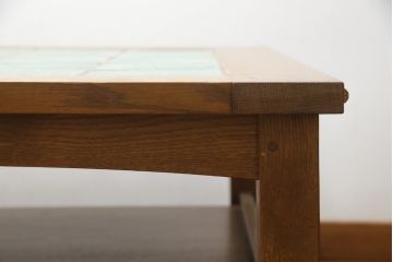 中古　高級品　Stickley(スティックレー/スティックレイ)　空間を華やかに彩るタイルトップローテーブル(リビングテーブル、センターテーブル)(R-077904)