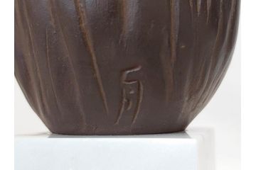 彫刻家　舟越保武　「K嬢」　上品な微笑みが魅力的なブロンズ像(Y・FUNAKOSHI、彫刻、女性像、オブジェ、置物、ディスプレイ、大理石製台座付き)(R-077916)