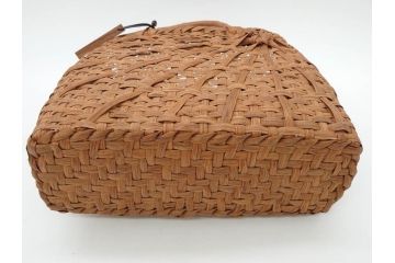 国産　山葡萄籠バッグ　やまぶどう　花のデザインが可愛らしい籠バッグ(手提げ袋、バック、鞄、花結び、花編み、カゴバッグ、かご、山ぶどう)(R-077917)
