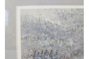 真作　1999年　橋本広喜　絵夢工房　サイン入り　「秋イメージ」144/270　「冬イメージ」177/270　墨彩画　豊かな自然を感じられるリトグラフ2点セット(版画、風景画、雪、紅葉、山、田舎、壁掛け、額装、外箱付き)(R-077922)