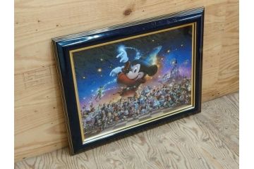 真作　三田恒夫　TSUNEO SANDA　ディズニー　「Mickey’s　Party」　限定115/195　WDINT20　ミッキーと仲間たちの賑やかな雰囲気が伝わってくる版画(ジクレー、ジークレー、印刷、額付き、外箱付き)(R-077924)