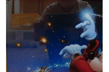 真作　三田恒夫　TSUNEO SANDA　ディズニー　「Mickey’s　Party」　限定115/195　WDINT20　ミッキーと仲間たちの賑やかな雰囲気が伝わってくる版画(ジクレー、ジークレー、印刷、額付き、外箱付き)(R-077924)