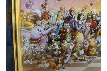 真作　三田恒夫　TSUNEO SANDA　ディズニー　「Mickey’s　Party」　限定115/195　WDINT20　ミッキーと仲間たちの賑やかな雰囲気が伝わってくる版画(ジクレー、ジークレー、印刷、額付き、外箱付き)(R-077924)