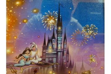 真作　三田恒夫　TSUNEO SANDA　ディズニー　「Mickey’s　Party」　限定115/195　WDINT20　ミッキーと仲間たちの賑やかな雰囲気が伝わってくる版画(ジクレー、ジークレー、印刷、額付き、外箱付き)(R-077924)