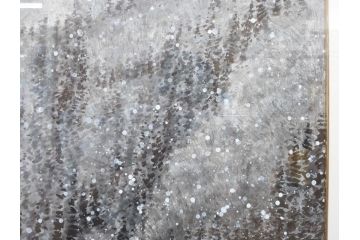 真作　橋本広喜　「冬の集落」　降り積もる山村の雪景色が美しい墨彩画(冬、雪、集落、山、額付き、外箱付き)(R-077926)