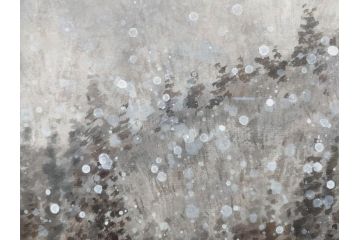 真作　橋本広喜　「冬の集落」　降り積もる山村の雪景色が美しい墨彩画(冬、雪、集落、山、額付き、外箱付き)(R-077926)