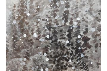 真作　橋本広喜　「冬の集落」　降り積もる山村の雪景色が美しい墨彩画(冬、雪、集落、山、額付き、外箱付き)(R-077926)