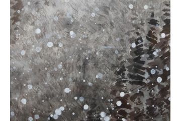 真作　橋本広喜　「冬の集落」　降り積もる山村の雪景色が美しい墨彩画(冬、雪、集落、山、額付き、外箱付き)(R-077926)